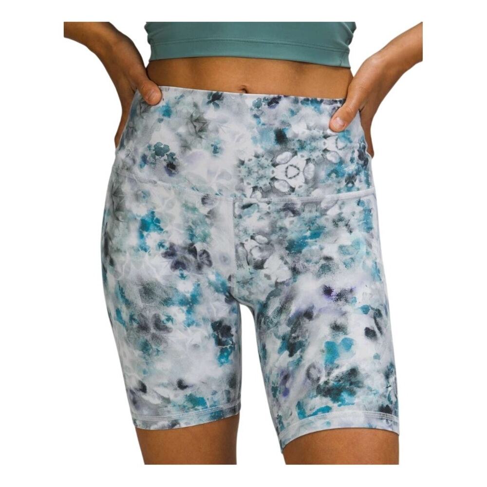 Lululemon Align Short 8" Kaleidofloral Multi Blue Gray Yoga Pilates Bike Shorts